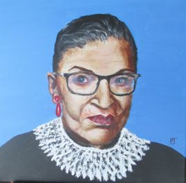 Ruth Bader Ginsburg - acrylic on canvas 20"x20"